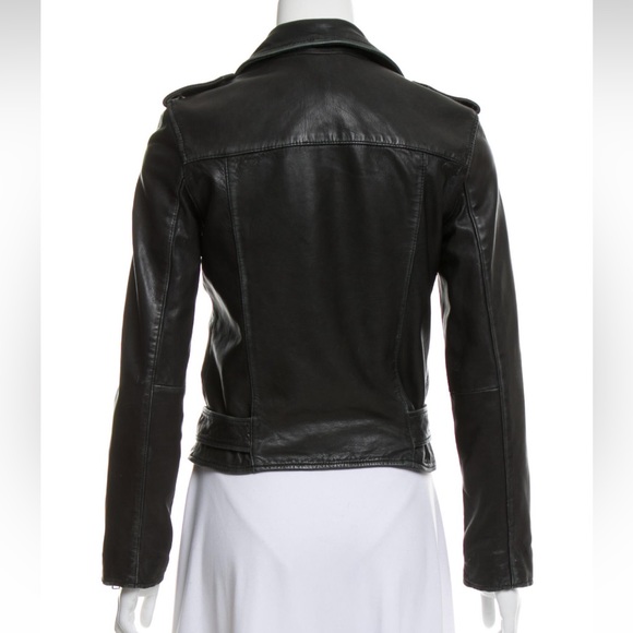 Allsaints Balfern Leather Biker Jacket in Black size small, US 4 - Picture 4 of 6